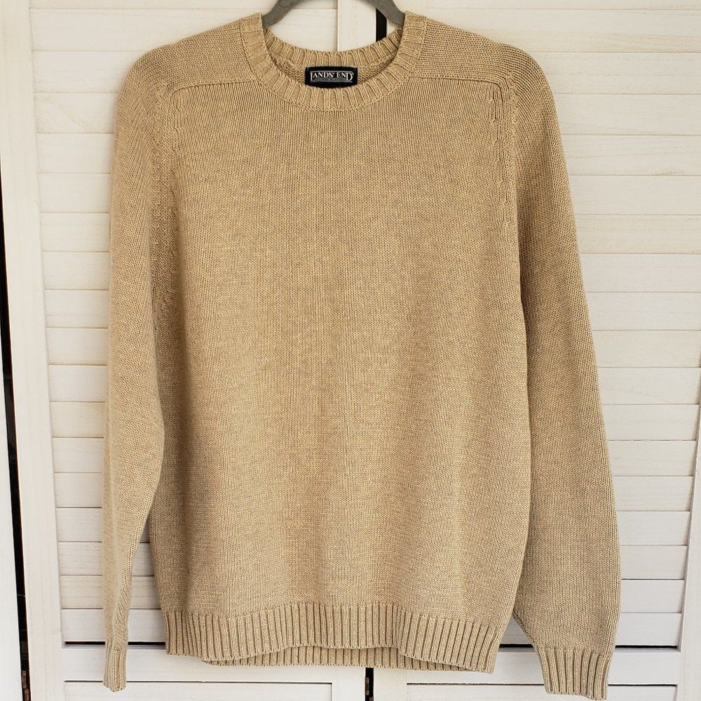 Lands' End Men's Crewneck Sweater - Beige